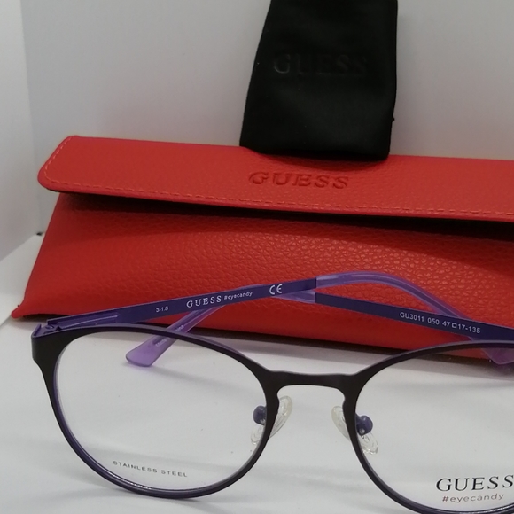 Brand New Authentic Guess Eyeglass GU3011 BLK/PURP - Picture 2 of 7